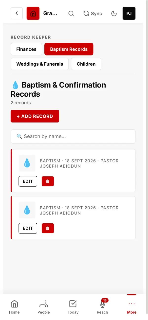 Baptism & Confirmation Records
