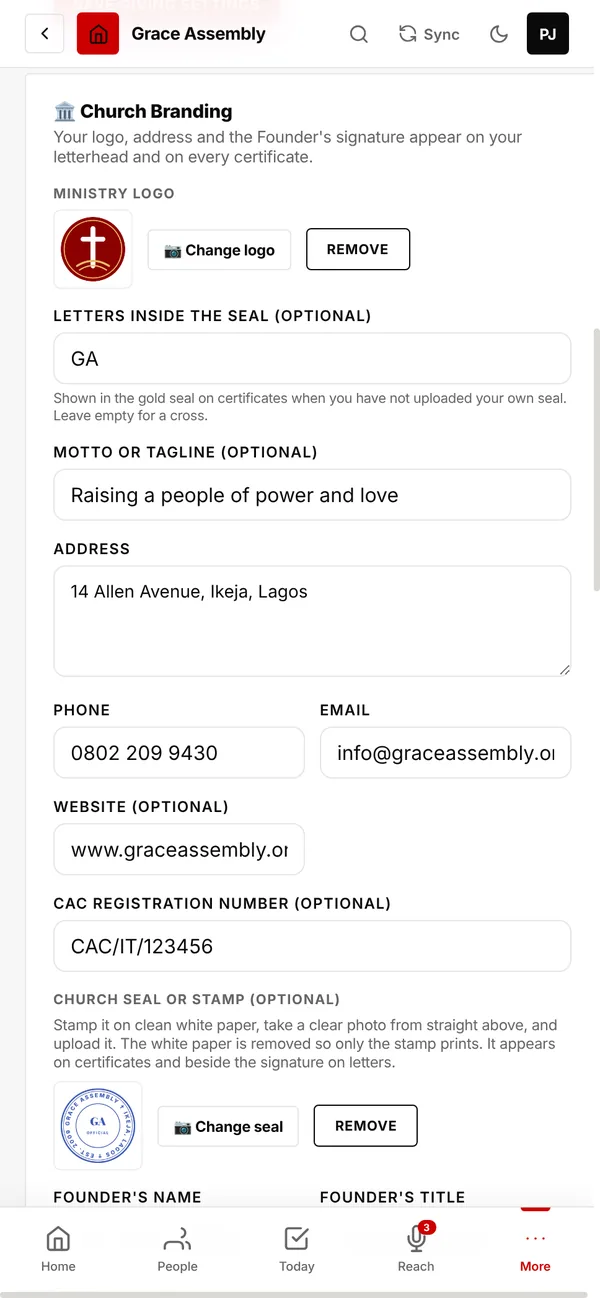 Church Branding in Settings