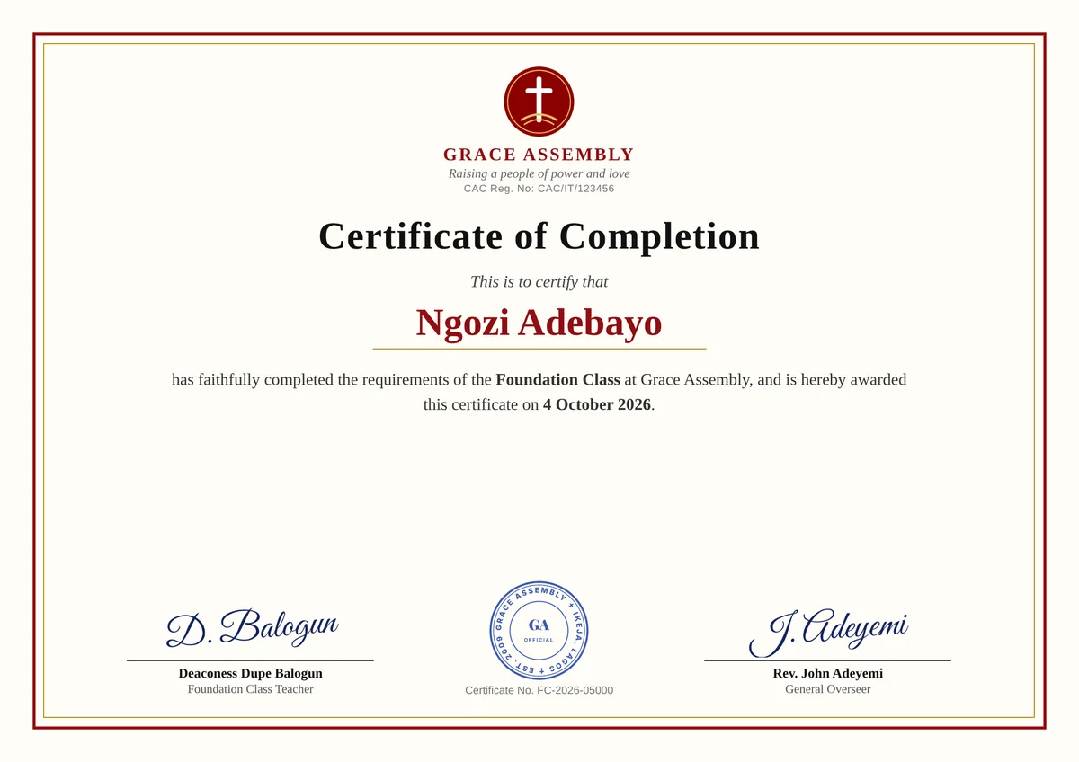 Certificate of Completion