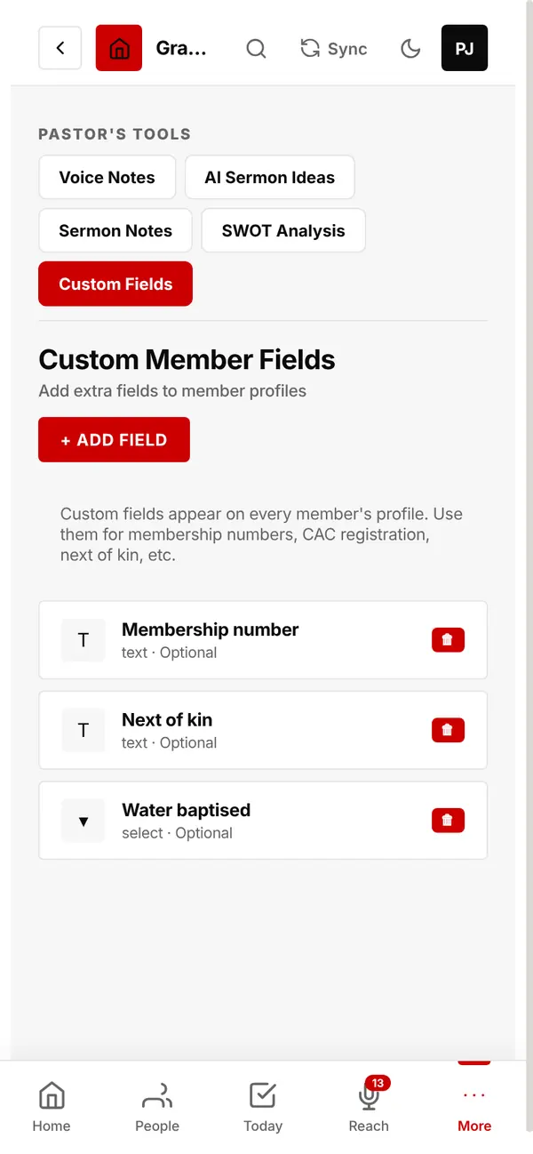 Custom Member Fields