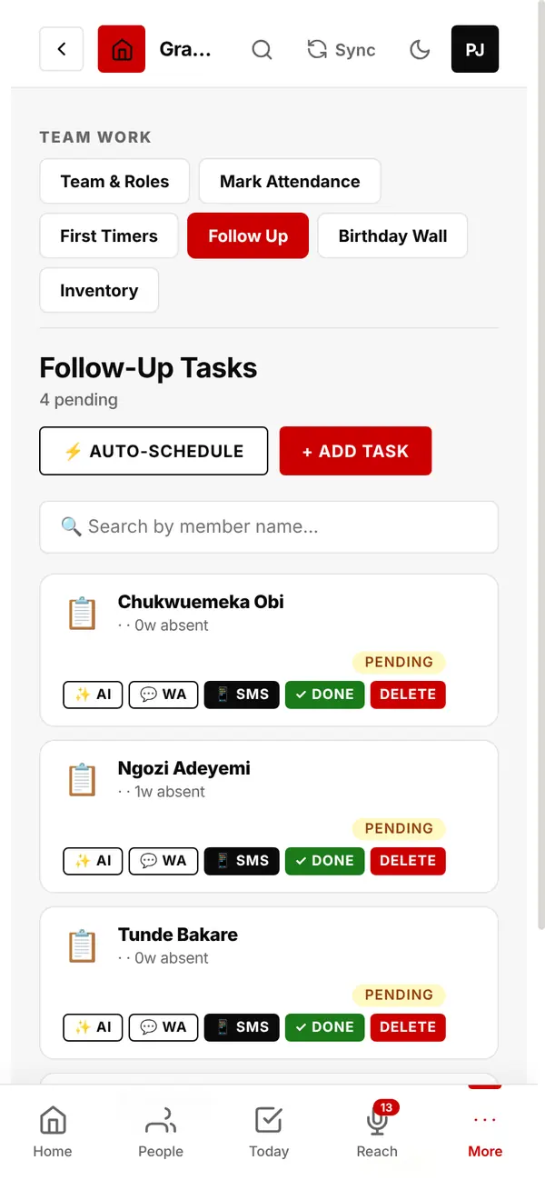 Follow-Up Tasks