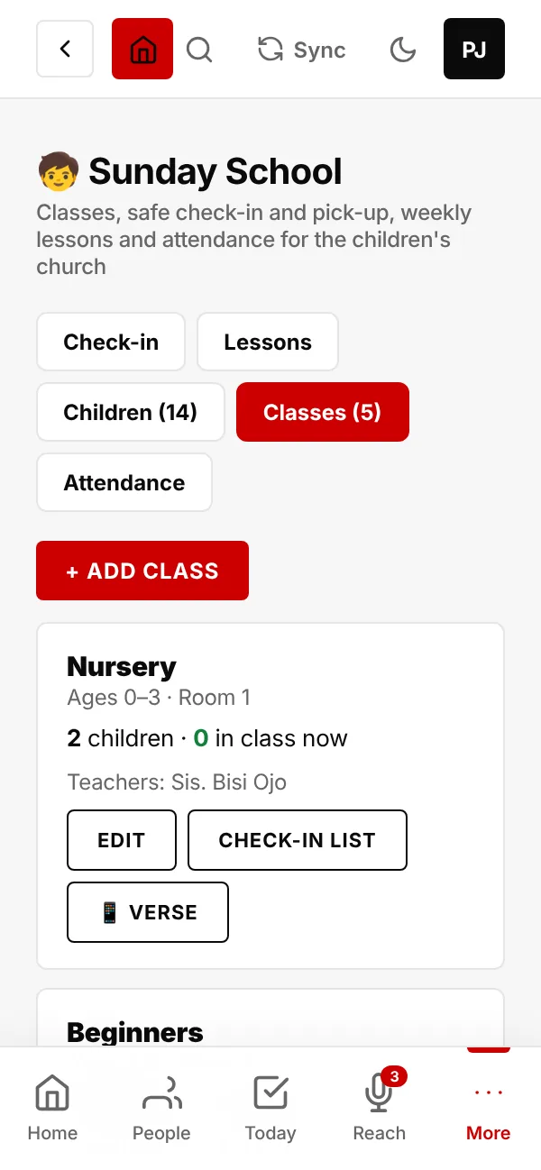 Classes, with who is in class now