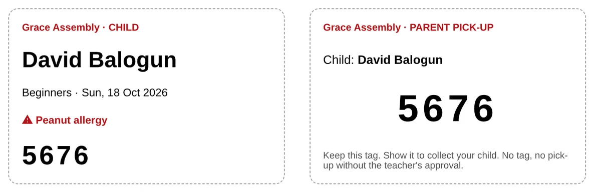 Child's tag and parent's tag